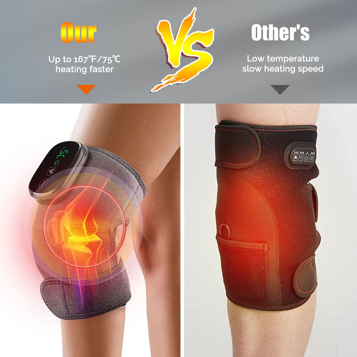 Thermal Knee Massager - 3-In-1 Heated Knee Elbow Shoulder Brace Wrap - Gear Elevation