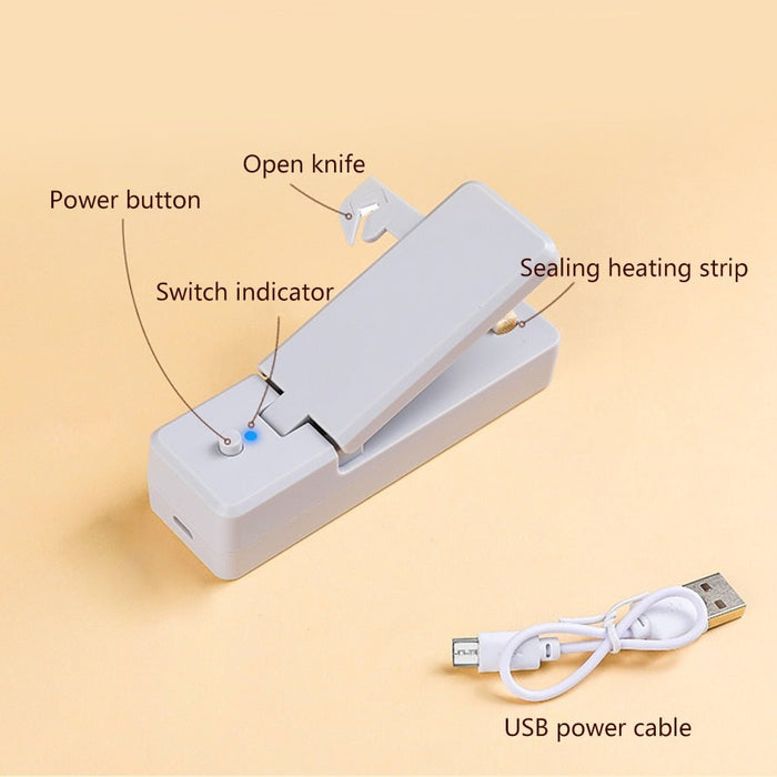 USB Chargeable Mini Bag Sealer - Compact Bag Sealer - Gear Elevation