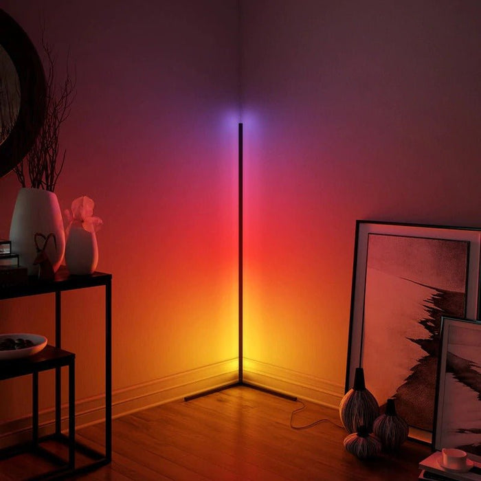 Vivid Corner Floor Lamp, Dimmable, with Music Sync, for Living Room, Gaming Room - Gear Elevation
