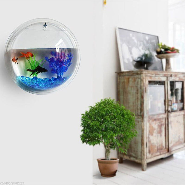 Wall Mounted Aquarium - 3D Acrylic Fish Bowl Plant Pot Hanging Aquarium - Gear Elevation