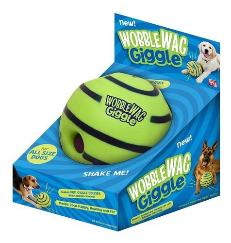 Wobble Wag Giggle Glow Ball - Interactive Dog Toy, Fun Giggle Sounds When Rolled or Shaken - Gear Elevation