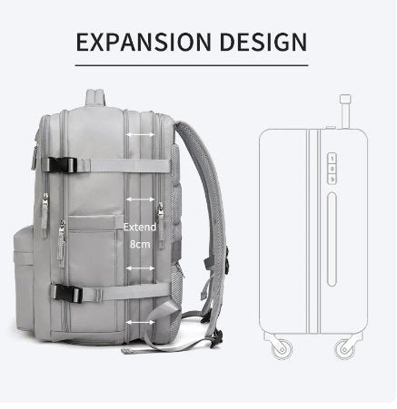 Women Travel Minimalist Backpack - Travel Backpack With USB Charging Port And Shoes Compartment - Gear Elevation
