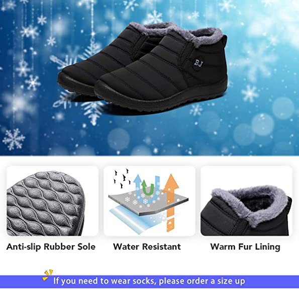Women's Boots Slip On Winter Shoes, Waterproof Ankle Boots - Gear Elevation